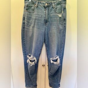 American Eagle distressed mom jeans